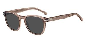 BOSS 1505/S | Herren-Sonnenbrille | Eckig | Fassung: Kunststoff Braun | Glasfarbe: Grau