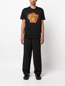 Versace Medusa-print short-sleeve T-shirt - Zwart