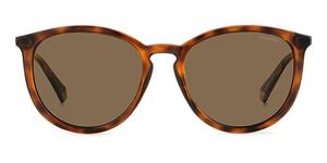 POLAROID PLD 4143/S/X | Unisex-Sonnenbrille | Oval | Fassung: Kunststoff Havanna | Glasfarbe: Braun