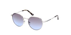 GANT GA8090 | Unisex-Sonnenbrille | Rund | Fassung: Kunststoff Silberfarben | Glasfarbe: Blau / Grau