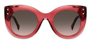 CAROLINA HERRERA 0127/S | Damen-Sonnenbrille | Rund | Fassung: Kunststoff Braun | Glasfarbe: Braun