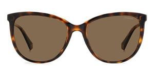 POLAROID PLD 4138/S | Damen-Sonnenbrille | Butterfly | Fassung: Kunststoff Havanna | Glasfarbe: Braun