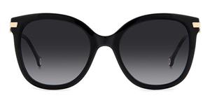 CAROLINA HERRERA 0134/S | Damen-Sonnenbrille | Oval | Fassung: Kunststoff Schwarz | Glasfarbe: Grau