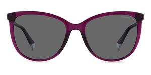 POLAROID PLD 4138/S | Damen-Sonnenbrille | Panto | Fassung: Kunststoff Schwarz | Glasfarbe: Grau