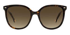 CAROLINA HERRERA 0136/S | Damen-Sonnenbrille | Oval | Fassung: Kunststoff Havanna | Glasfarbe: Braun