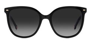 CAROLINA HERRERA 0136/S | Damen-Sonnenbrille | Oval | Fassung: Kunststoff Schwarz | Glasfarbe: Grau