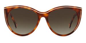 CAROLINA HERRERA 0142/S | Damen-Sonnenbrille | Butterfly | Fassung: Kunststoff Havanna | Glasfarbe: Braun