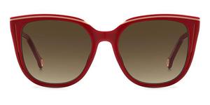 CAROLINA HERRERA 0144/S | Damen-Sonnenbrille | Butterfly | Fassung: Kunststoff Rot | Glasfarbe: Braun