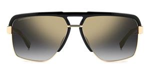 DSQUARED2 D2 0084/S | Herren-Sonnenbrille | Browline | Fassung: Kunststoff Schwarz | Glasfarbe: Grau