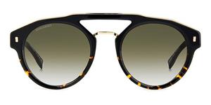DSQUARED2 D2 0085/S | Herren-Sonnenbrille | Browline | Fassung: Kunststoff Havanna | Glasfarbe: Gelb