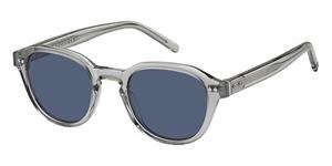 TOMMY HILFIGER EYEWEAR TH 1970/S | Herren-Sonnenbrille | Oval | Fassung: Kunststoff Grau | Glasfarbe: Grau / Blau