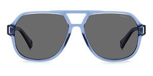 POLAROID PLD 6193/S | Unisex-Sonnenbrille | Pilot | Fassung: Kunststoff Blau | Glasfarbe: Grau