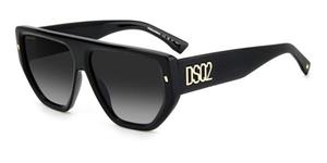 DSQUARED2 D2 0088/S | Damen-Sonnenbrille | Pilot | Fassung: Kunststoff Schwarz | Glasfarbe: Grau