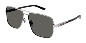 GUCCI GG1289S | Herren-Sonnenbrille | Pilot | Fassung: Kunststoff Grau | Glasfarbe: Grau