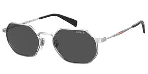 LEVIS LV 1030/S | Herren-Sonnenbrille | Mehreckig | Fassung: Kunststoff Silberfarben | Glasfarbe: Grau