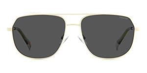 POLAROID PLD 6195/S/X | Herren-Sonnenbrille | Eckig | Fassung: Kunststoff Weiß | Glasfarbe: Grau