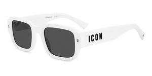 DSQUARED2 ICON 0009/S | Herren-Sonnenbrille | Eckig | Fassung: Kunststoff Beige | Glasfarbe: Grau