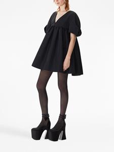 Nina Ricci fully-pleated V-neck dress - Zwart