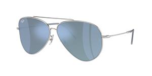 Ray-Ban Aviator Unisex Zilver Blauw Spiegel RB0101S Achterzijde