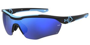 UNDER ARMOUR UA YARD PRO | Unisex-Sonnenbrille | Monoscheibe | Fassung: Kunststoff Schwarz | Glasfarbe: Blau