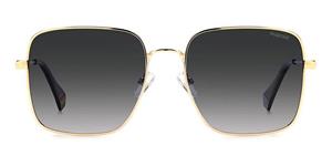 POLAROID PLD 6194/S/X | Damen-Sonnenbrille | Eckig | Fassung: Kunststoff Goldfarben | Glasfarbe: Grau