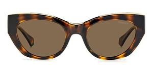 POLAROID PLD 6199/S/X | Damen-Sonnenbrille | Butterfly | Fassung: Kunststoff Havanna | Glasfarbe: Braun