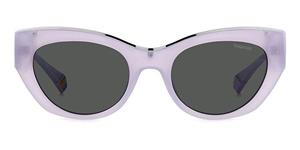 POLAROID PLD 6199/S/X | Damen-Sonnenbrille | Butterfly | Fassung: Kunststoff Lila | Glasfarbe: Grau