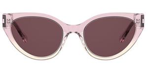 MOSCHINO MOL064/S | Damen-Sonnenbrille | Butterfly | Fassung: Kunststoff Rosa | Glasfarbe: Lila