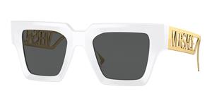 VERSACE VE4431 | Damen-Sonnenbrille | Eckig | Fassung: Kunststoff Weiß | Glasfarbe: Grau