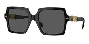 VERSACE VE4441 | Damen-Sonnenbrille | Eckig | Fassung: Kunststoff Schwarz | Glasfarbe: Grau