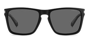 POLAROID PLD 2139/S | Unisex-Sonnenbrille | Eckig | Fassung: Kunststoff Schwarz | Glasfarbe: Grau