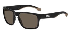 BOSS 1497/S | Herren-Sonnenbrille | Eckig | Fassung: Kunststoff Schwarz | Glasfarbe: Braun