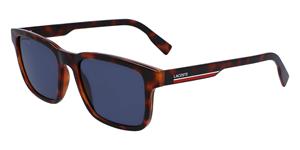 LACOSTE L997S | Unisex-Sonnenbrille | Eckig | Fassung: Kunststoff Havanna | Glasfarbe: Blau