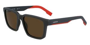 LACOSTE L999S | Unisex-Sonnenbrille | Eckig | Fassung: Kunststoff Grau | Glasfarbe: Braun