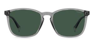 POLAROID PLD 4139/S | Herren-Sonnenbrille | Eckig | Fassung: Kunststoff Grau | Glasfarbe: Grün