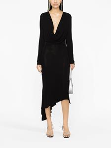 Blumarine plunging U-neck long-sleeves dress - Zwart