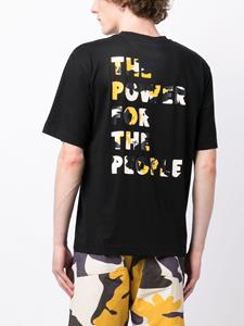 The Power For The People logo-print organic-cotton T-shirt - Zwart