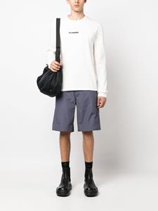 Jil Sander logo-print long-sleeves cotton T-shirt - Wit