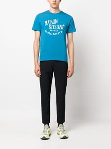 Maison Kitsuné logo-print cotton T-shirt - Blauw