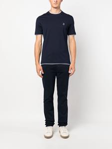 Brunello Cucinelli T-shirt met contrasterende afwerking - Blauw