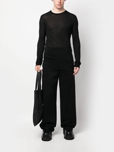 Rick Owens long-sleeved marl-knit T-shirt - Zwart