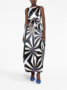 Christopher John Rogers graphic-print maxi dress - Zwart