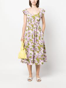 Tory Burch floral-print poplin maxi dress - Paars