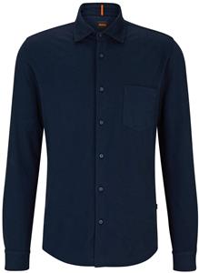 Boss Mysoft Jersey Overhemd Donkerblauw