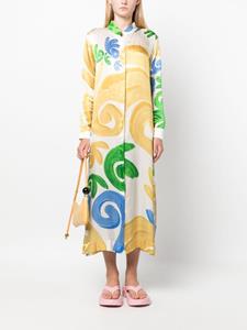 THEMIS Z GR Gaia abstract-print maxi dress - Beige