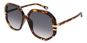 Kering Eyewear Chloé CH0105S Unisex-Sonnenbrille Vollrand Achteckig Bio-Acetat-Gestell, braun