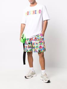 Moschino T-shirt met colourblocking en logo - Wit