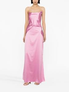MACH & MACH Maxi-jurk verfraaid met bloemen - Roze