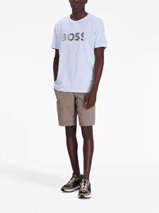 BOSS logo-print cotton T-shirt - Blauw
