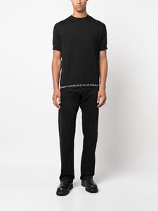 Emporio Armani logo-trim cotton T-shirt - Zwart